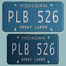 Michigan Licence plate PL