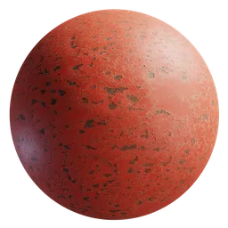 High-quality red rusty metal paint texture for PBR 3D rendering in Blender and similar software.
