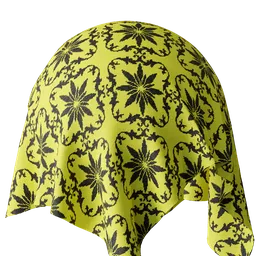 Patterned yellow farbic