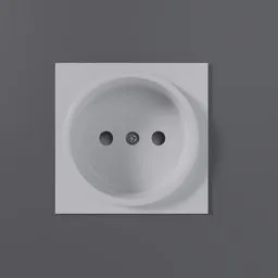 "Snow white Schneider wall socket 3D model for Blender with 16A 250V specifications - ideal for household appliances. Photorealistic and accurately detailed, this model is perfect for your 3D rendering needs."