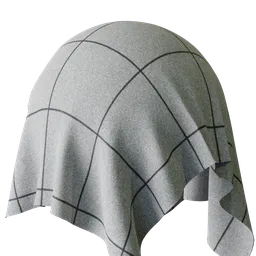 High-resolution white check fabric PBR texture for Blender 3D and other rendering software.