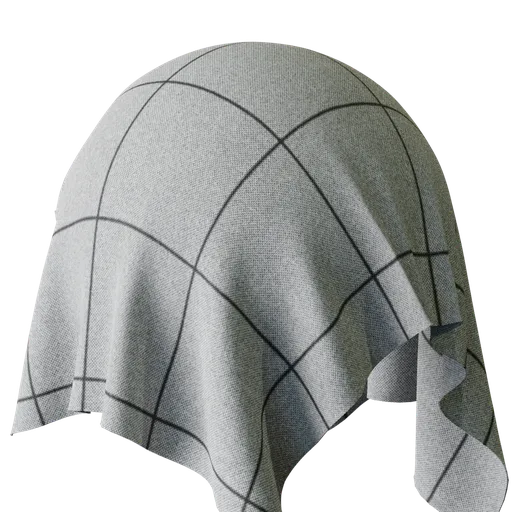 High-resolution white check fabric PBR texture for Blender 3D and other rendering software.