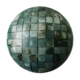 Old dirty swimming pool tiles