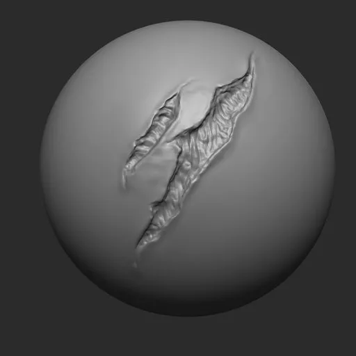 Realistic NS Double flesh cut brush imprint for detailed 3D sculpting in Blender.