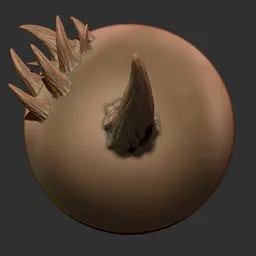 3D sculpting brush tool for creating detailed reptilian skin textures in Blender 3D models.