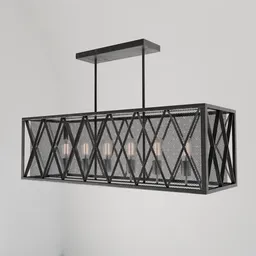 "Add a touch of rustic charm to your Blender 3D scene with this caged design ceiling light. Featuring a mechanical superstructure and large chain, this 3D model is perfect for archviz and restaurant interior photography. Available on UE Marketplace and in 2D AutoCAD format."