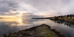 Cloudy Sunrise on Ocean Coast