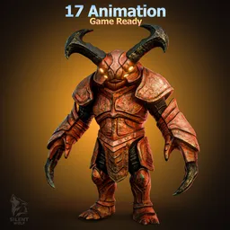 Horned Armored Monster Rigged Animated