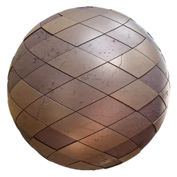 High-resolution PBR cracked tile material for 3D rendering in Blender, suitable for architectural visualization.