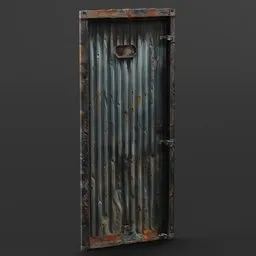 Old emtallic rusty shad door