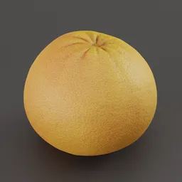 "Photorealistic Grepfruit 3D model with 8k textures and real-life skin texture for Blender 3D. Inspired by Richard Artschwager, well-rendered and featuring navel and lip scar details."