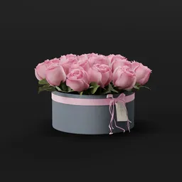 Pink Roses in Gift Box