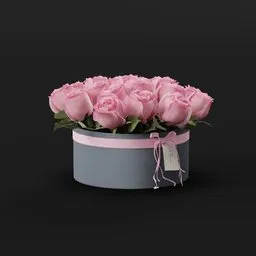 Pink Roses in Gift Box
