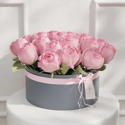 Pink Roses in Gift Box