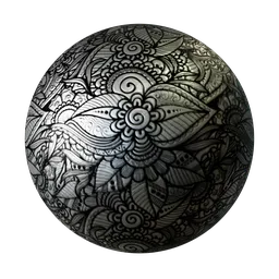 Embossed Floral Metal Texture