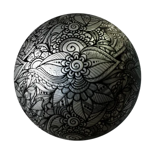 Embossed Floral Metal Texture