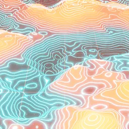 Abstract Neon Mountains