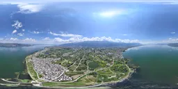 Highsky bluesky greenlake cloud mountain