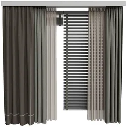 Modern Curtain Combination with Blinds