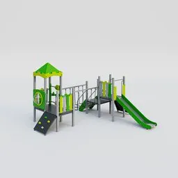Green and lime steel playground set