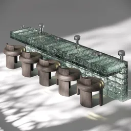 Contemporary Counter Table & Chairs Set