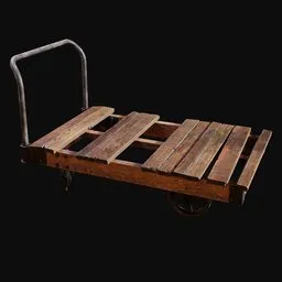 Old Freight Platform Cart Dilapidated