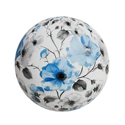 Blue floral wallpaper