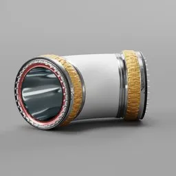 "Highly detailed modular sci-fi pipes for Blender 3D scenes, modeled with SolidWorks and inspired by Egon von Vietinghoff. Featuring a red ring and white finish, this 3D model is perfect for futuristic environments."