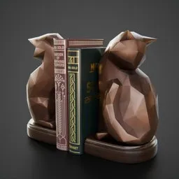 Low Poly Cat Bookends