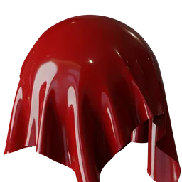 Glossy red PBR latex material with realistic reflections for 3D modeling in Blender.