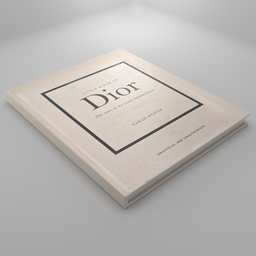 Realistic 3D model of a beige hardcover book with title, for Blender rendering.