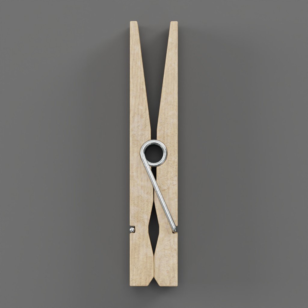 wooden clothes peg | FREE Bathroom Accessories models | BlenderKit
