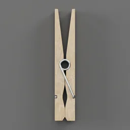 High-detail 3D wooden clothes peg model for Blender rendering, perfect for digital utility simulations.