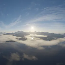 Aerial Clouds Mountain Landscape