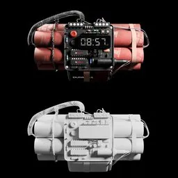 Realistic Time Bomb Game Asset