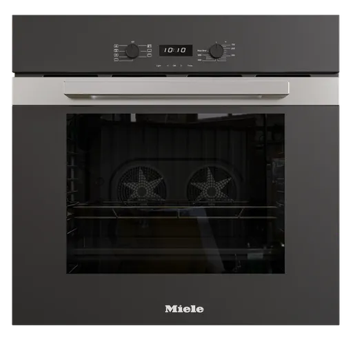 Realistic 3D model of a modern oven with digital display, rendered in Blender Cycles, available in .blend format.