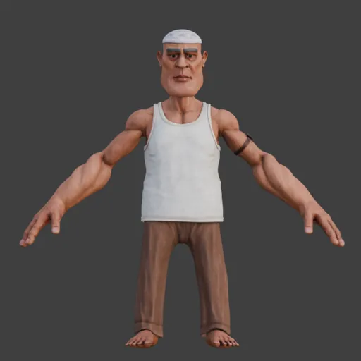 Stylized Desi Strongman Characte