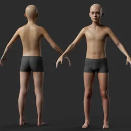 Child Male Base Body  – Rigged