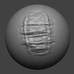 3D sculpting brush imprint for dragon skin texture in Blender, detailing organic model surfaces.