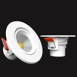 3D Blender model of a modern, recessed ceiling light fixture in a sleek white finish with detailed textures.