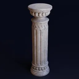 Textured 3D column model suitable for animation, game, and interior design, with UVs, ready for Blender.