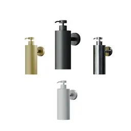 Variety of realistic Blender 3D modeled soap dispensers in different colors, detailed and designed for rendering.