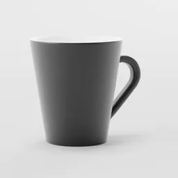 Realistic 3D model of a coffee mug with a sleek design, ideal for Blender 3D rendering and tableware simulation.