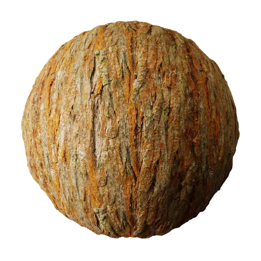 Realistic 2K PBR tree bark texture for 3D materials, suitable for Blender and other PBR-compatible applications.