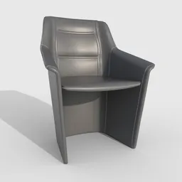 Office Armchair Grey Leather