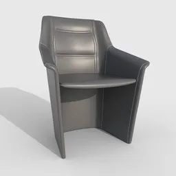 Office Armchair Grey Leather