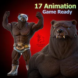 Bearrior-Rigged-Animated