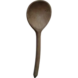 Highly detailed Blender 3D model of a wooden spoon with realistic textures and shading.