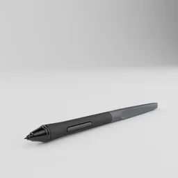 Detailed 3D rendering of a digital graphic tablet stylus, Blender 3D software model, office accessory.