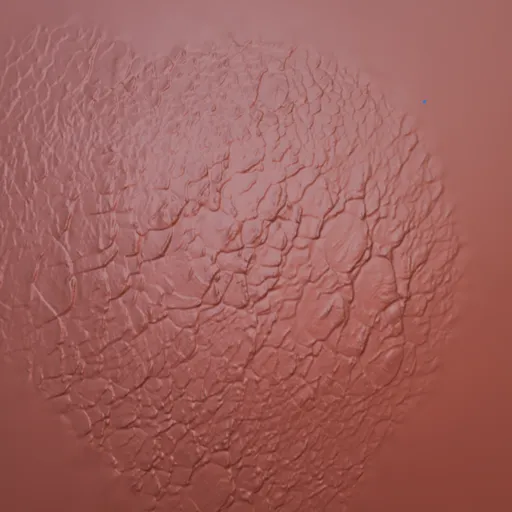 Detailed creature skin texture applied by 3D sculpting brush for realistic scale modeling in Blender
